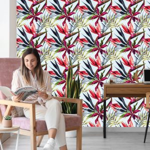 Papier Peint Fleurs Et Feuilles Tropicales – Image 7