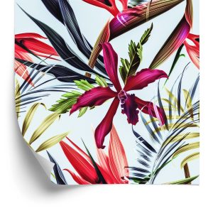 Papier Peint Fleurs Et Feuilles Tropicales – Image 2