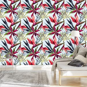 Papier Peint Fleurs Et Feuilles Tropicales – Image 3