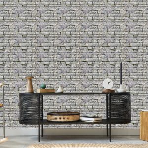 Papier Peint Vieille Brique Dans Les Tons De Gris – Image 5