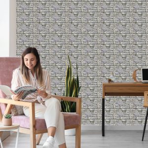 Papier Peint Vieille Brique Dans Les Tons De Gris – Image 7