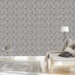 Papier Peint Vieille Brique Dans Les Tons De Gris – Image 3