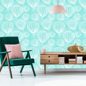 Papier Peint Ballons Pour Voler Sur Un Fond Turquoise – Image 6