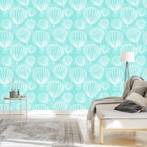 Papier Peint Ballons Pour Voler Sur Un Fond Turquoise – Image 3