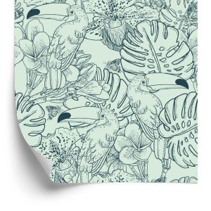 Papier Peint Toucans Et Plantes Exotiques – Image 2