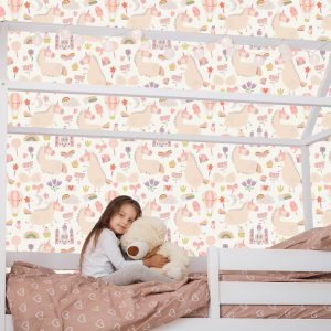 Papier Peint Pour Les Enfants - Licornes, Bonbons Et Plantes – Image 7