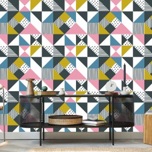 Papier Peint Géométrique - Triangles Colorés – Image 5