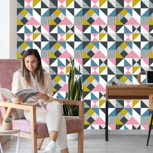 Papier Peint Géométrique - Triangles Colorés – Image 7