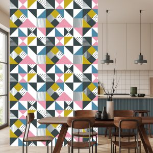 Papier Peint Géométrique - Triangles Colorés – Image 4