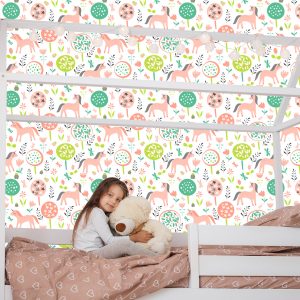 Papier Peint Pour Les Enfants - Licornes Et Plantes Colorées – Image 7