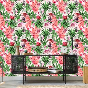 Papier Peint Fleurs De Feuilles Tropicales Exotiques – Image 5