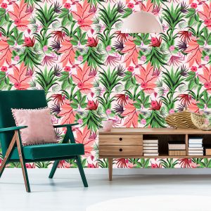 Papier Peint Fleurs De Feuilles Tropicales Exotiques – Image 6