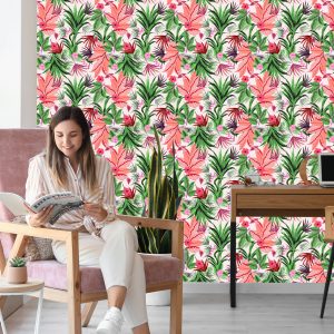 Papier Peint Fleurs De Feuilles Tropicales Exotiques – Image 7