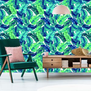 Papier Peint Belles Feuilles Tropicales Turquoise – Image 6