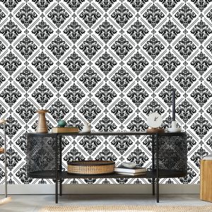 Papier Peint Ornements Classiques En Noir Et Blanc – Image 5