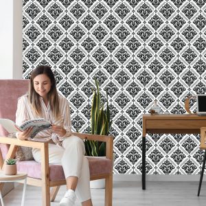 Papier Peint Ornements Classiques En Noir Et Blanc – Image 7