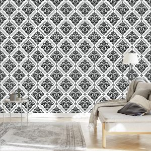 Papier Peint Ornements Classiques En Noir Et Blanc – Image 3