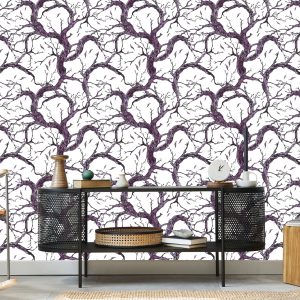 Papier Peint Branches D'arbres Dessinées À La Main – Image 5