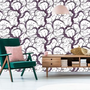 Papier Peint Branches D'arbres Dessinées À La Main – Image 6