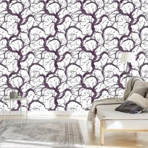 Papier Peint Branches D'arbres Dessinées À La Main – Image 3