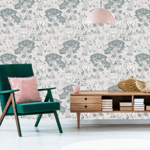 Papier Peint Pour Les Enfants Animaux De La Forêt, Arbres, Croquis – Image 6