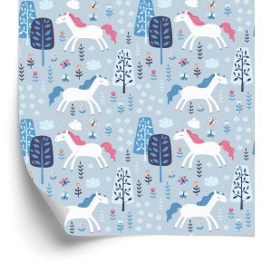 Papier Peint Pour Les Enfants - Licornes Parmi Les Arbres – Image 2