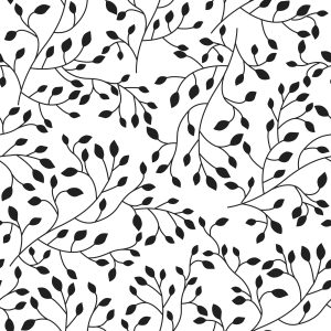 Papier Peint Rétro - Feuilles Noires – Image 1