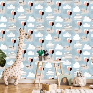 Papier Peint Pour Les Enfants - Chats Et Ballons – Image 5