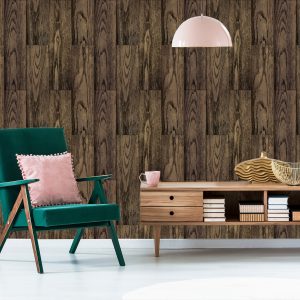 Papier Peint Planches De Bois Verticales Foncées – Image 6