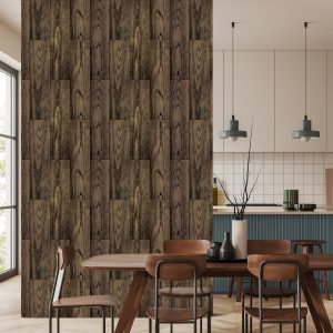 Papier Peint Planches De Bois Verticales Foncées – Image 4