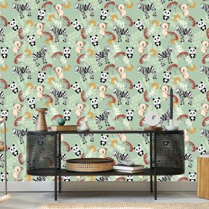 Papier Peint Pour Les Enfants - Zèbres, Koalas Et Pandas – Image 5