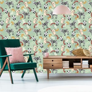 Papier Peint Pour Les Enfants - Zèbres, Koalas Et Pandas – Image 6