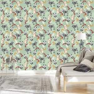 Papier Peint Pour Les Enfants - Zèbres, Koalas Et Pandas – Image 3