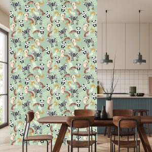 Papier Peint Pour Les Enfants - Zèbres, Koalas Et Pandas – Image 4