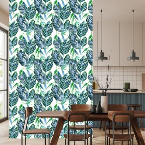 Papier Peint Feuilles D'aquarelle Exotiques – Image 4