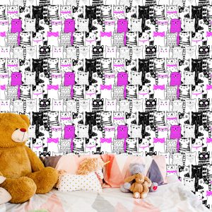 Papier Peint Pour Les Enfants - Chats Comme Des Dessins Animés – Image 6