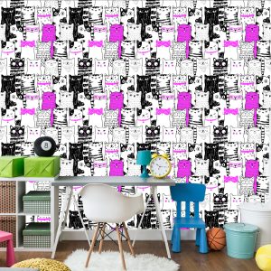 Papier Peint Pour Les Enfants - Chats Comme Des Dessins Animés – Image 4