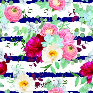 Papier Peint Renoncule Pivoines Roses Et Brunie – Image 1