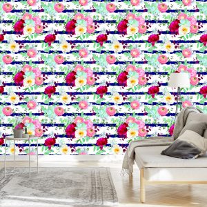 Papier Peint Renoncule Pivoines Roses Et Brunie – Image 3