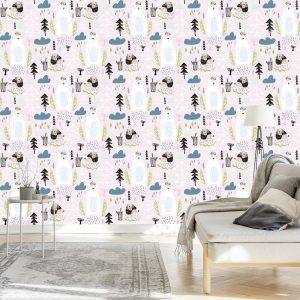 Papier Peint Pour Les Enfants - Animaux De La Forêt – Image 3