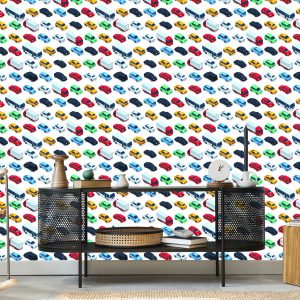 Papier Peint Pour Les Enfants - Voitures, Camions Et Bus Colorés – Image 5