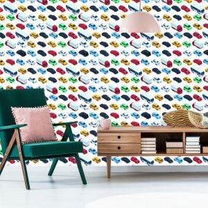 Papier Peint Pour Les Enfants - Voitures, Camions Et Bus Colorés – Image 6