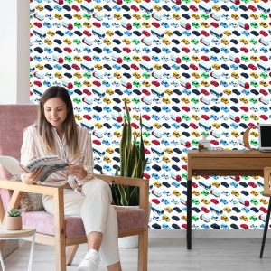 Papier Peint Pour Les Enfants - Voitures, Camions Et Bus Colorés – Image 7