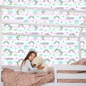 Papier Peint Pour Les Enfants - Licornes, Nuages ​​Et Arcs-En-Ciel – Image 7