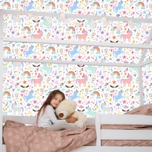 Papier Peint Pour Les Enfants - Licornes Magiques Colorées – Image 7