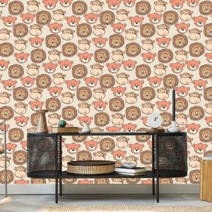 Papier Peint Pour Les Enfants - Joyeux Ours En Peluche, Lions Et Singes – Image 5