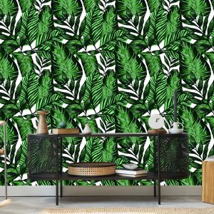 Papier Peint Feuilles Tropicales Aquarelles – Image 5