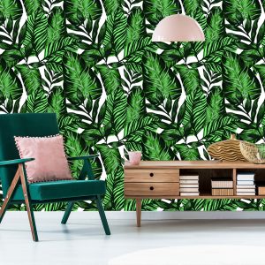 Papier Peint Feuilles Tropicales Aquarelles – Image 6