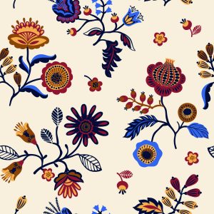 Papier Peint Motif Floral Folklorique – Image 1