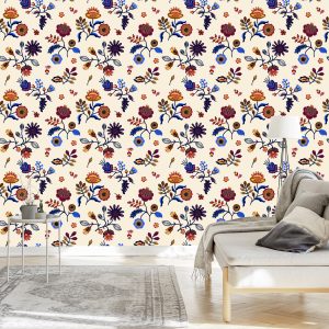 Papier Peint Motif Floral Folklorique – Image 3
